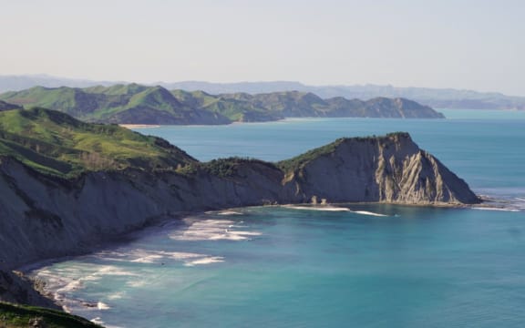 The view from Aratu's Kopua block, where a series of waahi tapu, sacred pa sites, sit overlooking the sea.