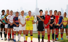 Captains of the 12 countries contesting the Women's World Sevens Series event in Dubai.