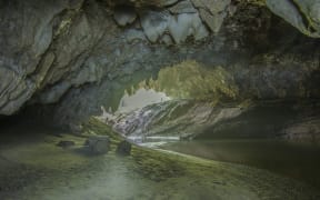 Thai cave Tham Luang cave at Doi Nang Non mountain in Mae Sai ,Chiangrai,Thailand.Tham Luang is a cave inside Doi Nang Non mountain with numerous stalactites and stalagmites. It is a very long cave for several kilometres.