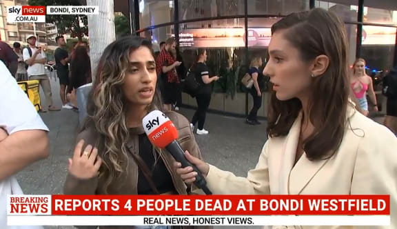 Live TV coverage from the scene of the shocking Bondi mall killings in Sydney last week.
