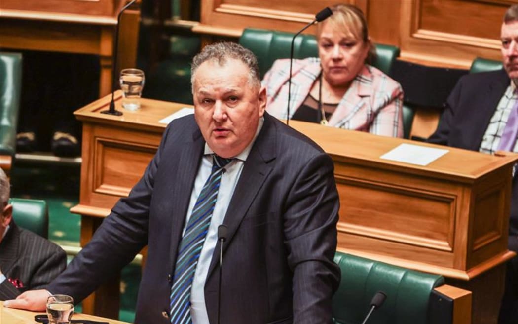 New Zealand First MP Shane Jones speaks at a tribute for Te Pati Māori MP Takutai Tarsh Kemp after her death on 26 June, 2025.