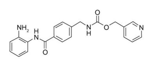 The chemical structure of entinostat, one of the drugs being tested by Parry Guilford and his team