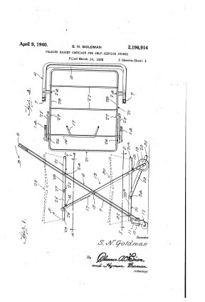 Sylvan Goldman's original shopping trolley designs