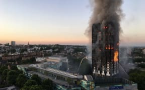 Grenfell Tower burning