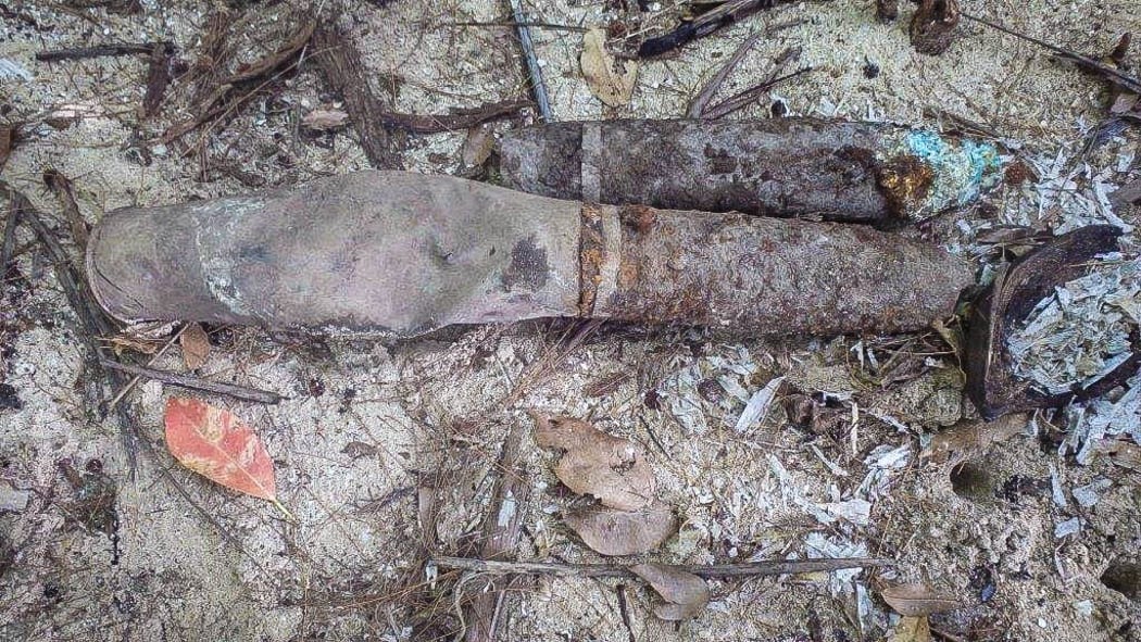 Unexploded bomb on sea floor Solomon Islands