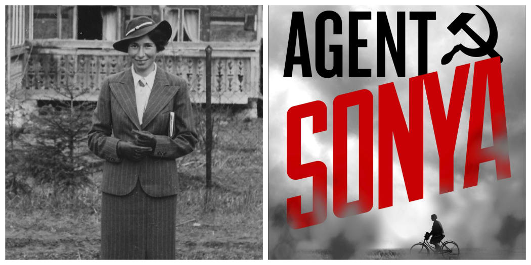 Left: Ursula Kuczynski (Agent Sonya), 1936.Credit Peter Beurton; Right: partial book cover
