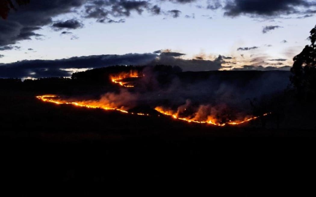 Wildfires in north Otago.