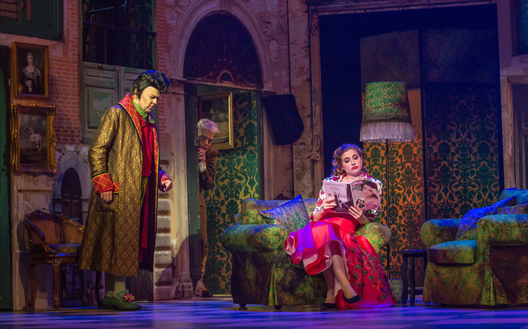 Dr Bartolo and Rosina in The Barber of Seville