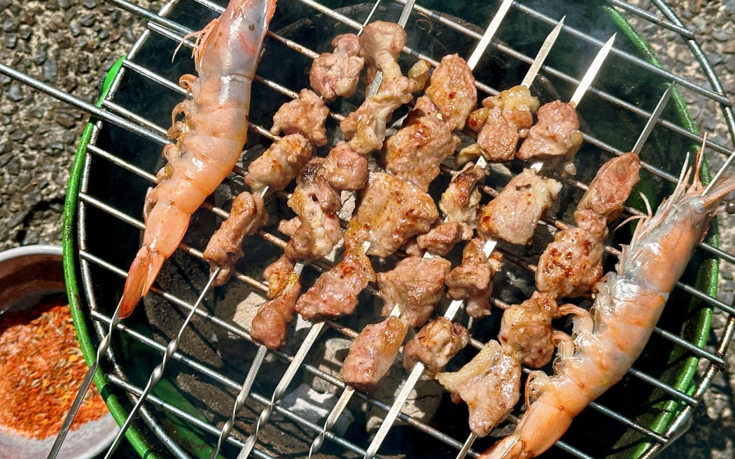 A fusion of cultures: New Zealand lamb turned into classic Chinese-style BBQ skewers.