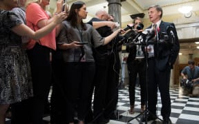 Deputy Prime Minister Bill English speaking to media yesterday.