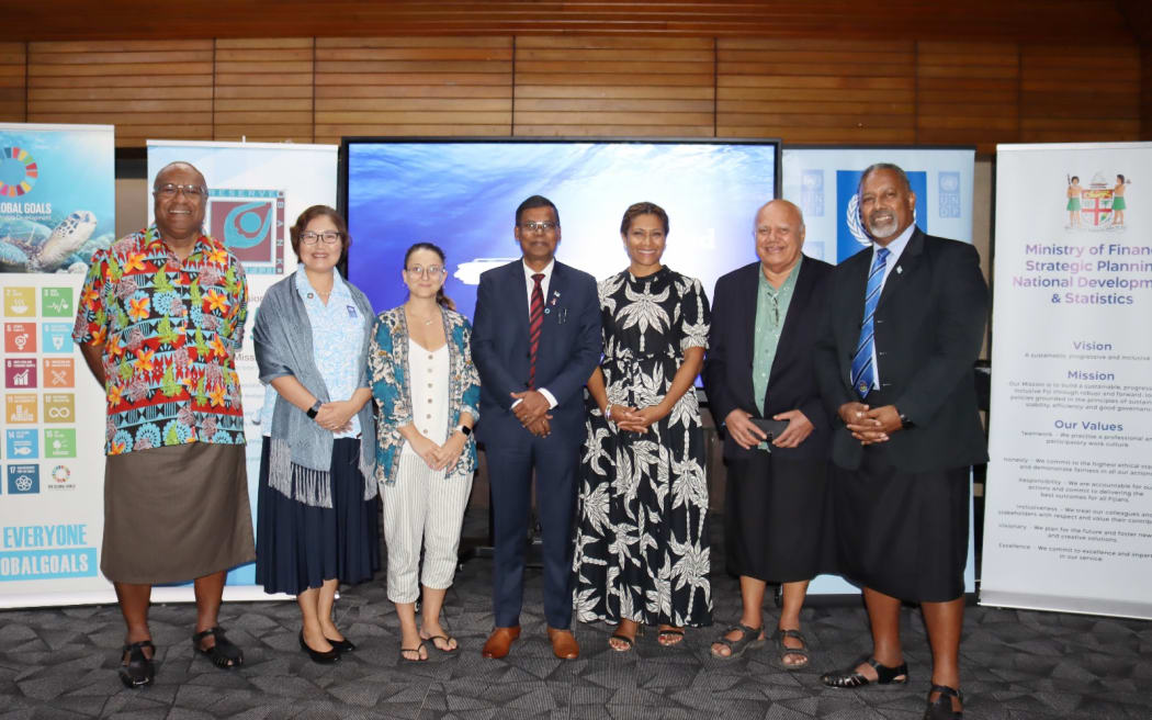 Deputy prime minister Biman Prasad, fourth from left,  said they will also be seeking investment from philanthropists and donors as the country strives to stand on its own feet.