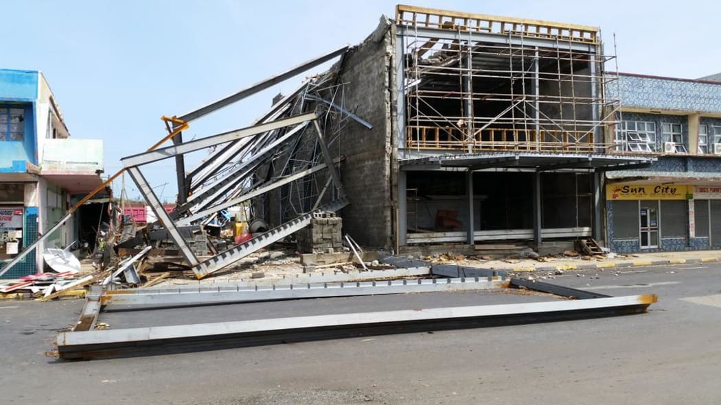Damaged buildings in Fiji's Rakiraki