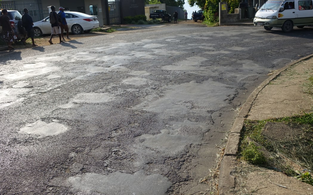 The condition of many roads in Port Vila are of a poor quality, with many potholes.