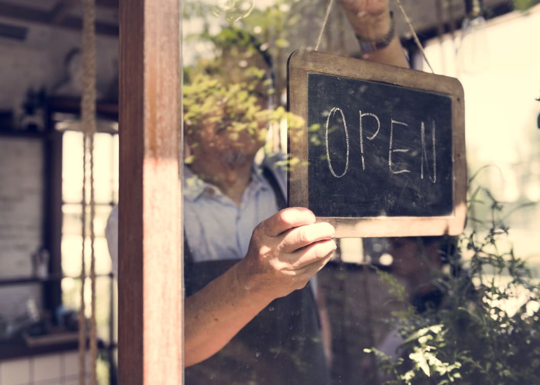 Business open sign.