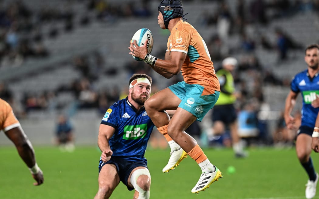 Christian Lealiifano of Moana Pasifika against the Blues at Eden Park, Auckland.