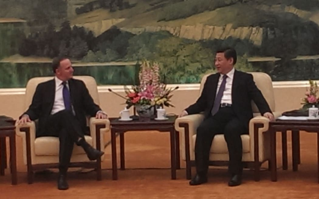 John Key and President Xi Jinping meeting in Beijing on Wednesday.