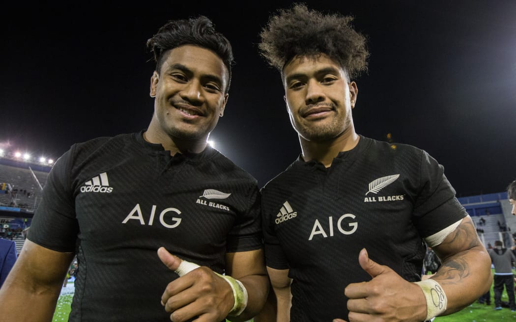 Julian and Ardie Savea after their win over Argentina in 2016.