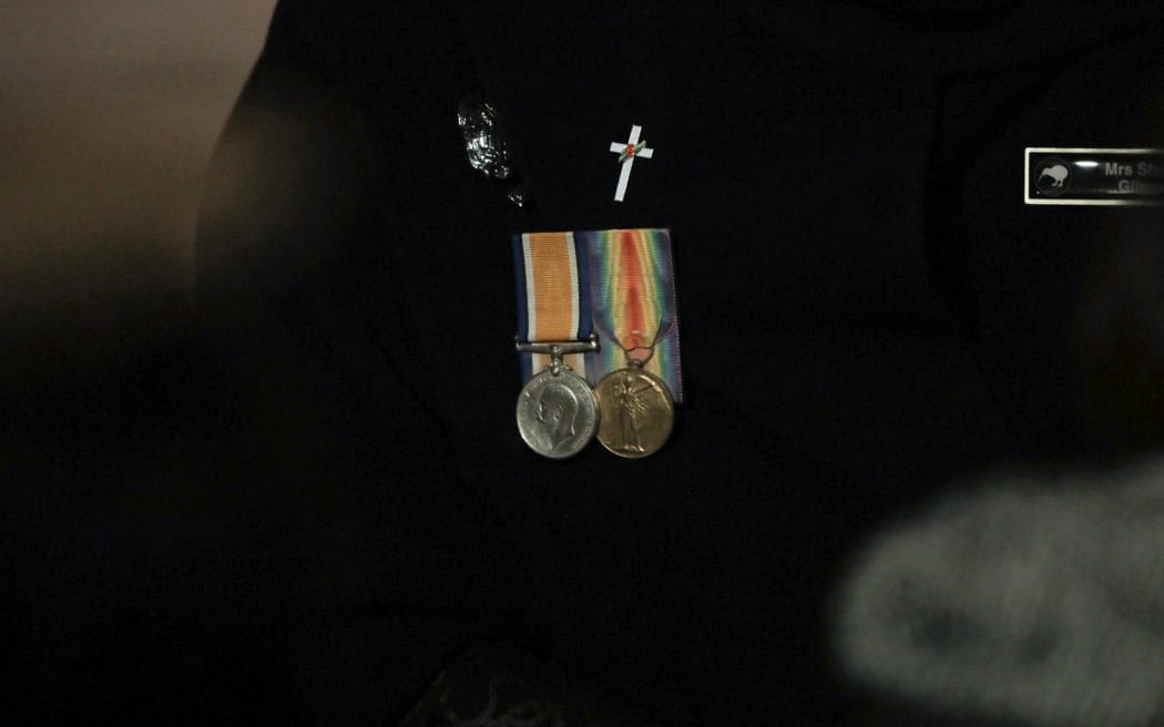 Medals at Anzac day in Wellington