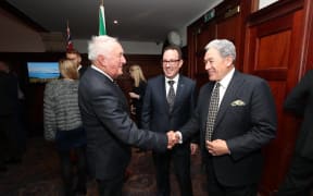 Winston Peters with honorary consul to Ireland Alan McCarthy and ambassador Brad burgess.