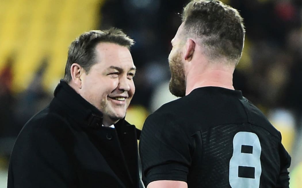 The All Blacks coach Steve Hansen and captain Kieran Read.