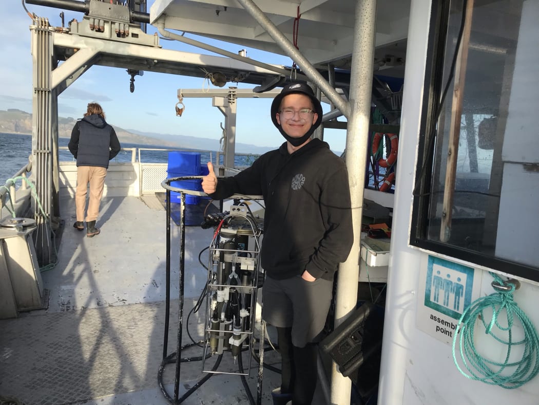 Erik Johnson with the CTD instrument