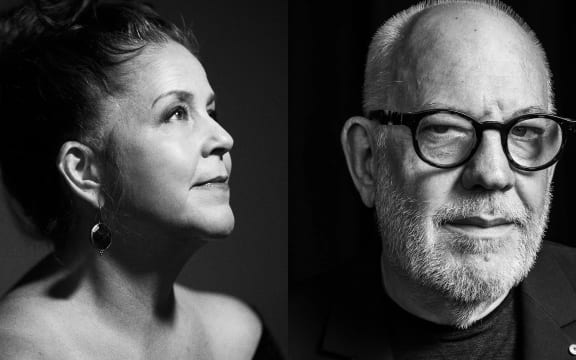 Black and white headshots of Michelle Nicolle and Paul Grabowsky