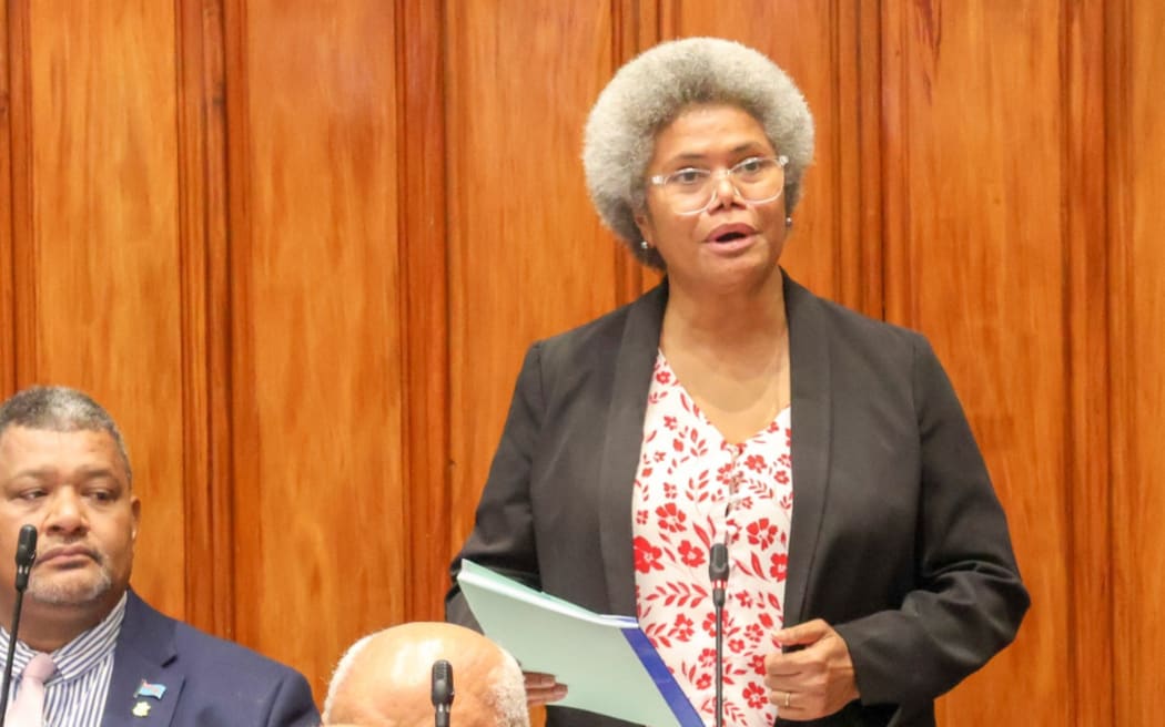 Lenora Qereqeretabua on the floor of parliament. 12 March 2025