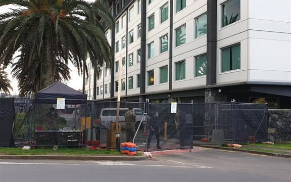 Security fences at the Novotel Ellerslie.