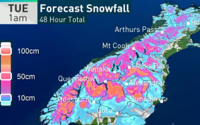 Snow may fall to 800 metres in central Otago, inland Clutha and Southland.