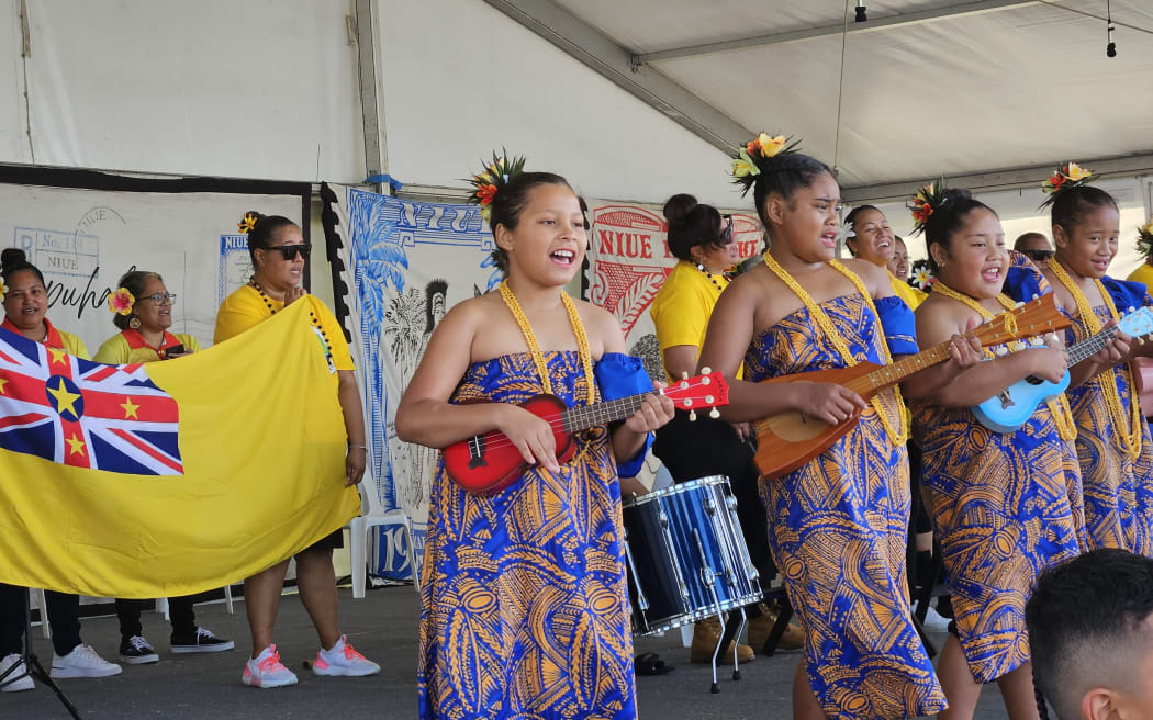 Niue Primary School students perform at the ASB Polyfest 2024.