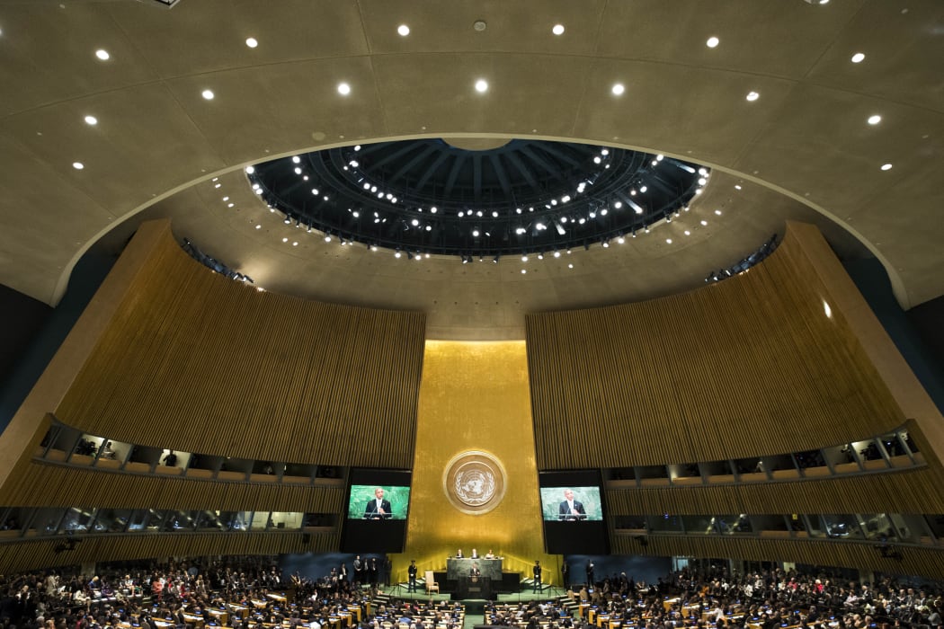 U.S. President Barack Obama addresses the United Nations General Assembly at UN headquarters, September 20, 2016 in New York City. According to the UN Secretary-General Ban ki-Moon, the most pressing matter to be discussed at the General Assembly is the world's refugee crisis.