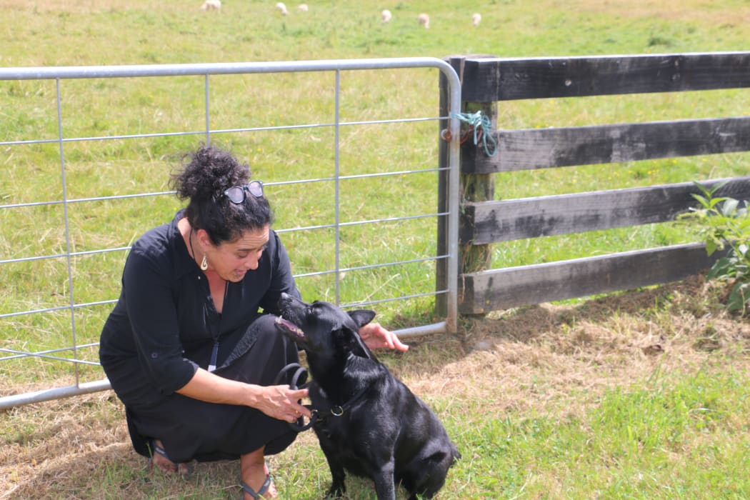 Dr Jessica Hutchings with Tahi