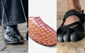 Maison Margiela's iconic Tabi boots, a "jelly shoe" from Cotton On and Vibram FiveFinger shoes