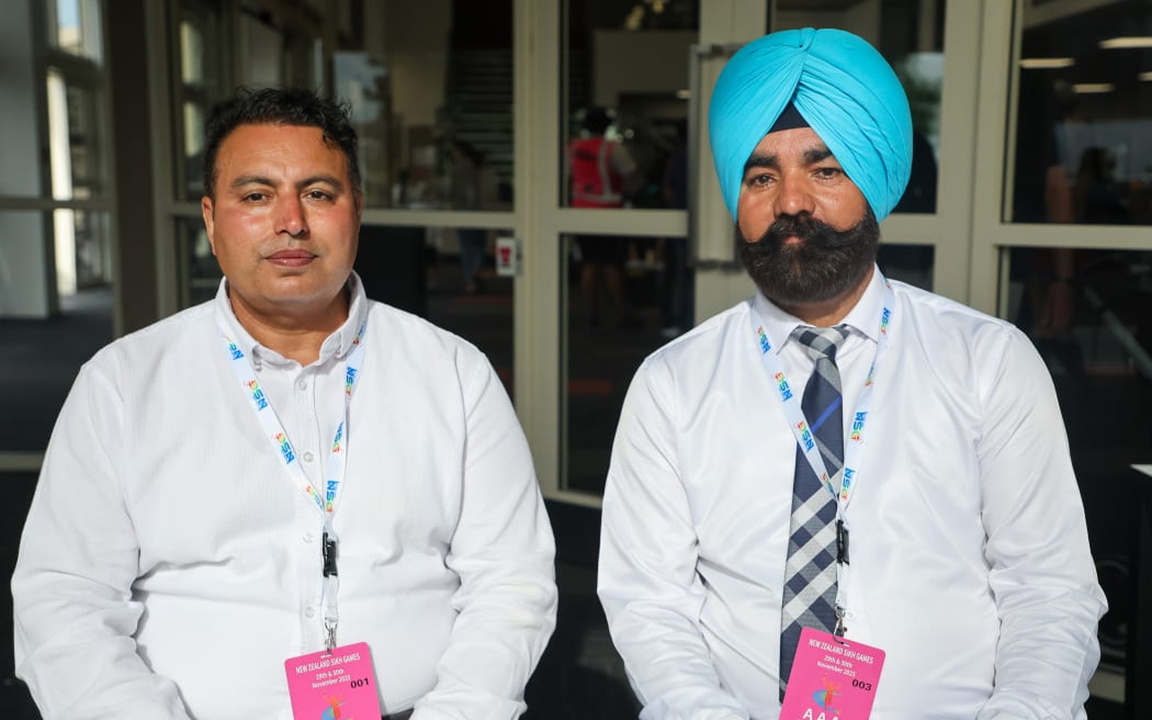 Daljeet Singh Sidhu (left), president of the NZ Sikh Games, with Gurwinder Singh Aulakh, secretary of the Sikh Games organising committee.