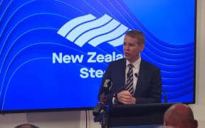 Prime Minister Chris Hipkins at the NZ Steel Glenbrook plant.