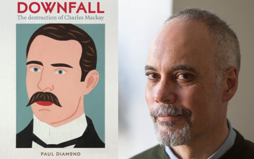 Cover of Paul Diamond's new book "Downfall the destruction of Charles Maclay" and headshot of the author