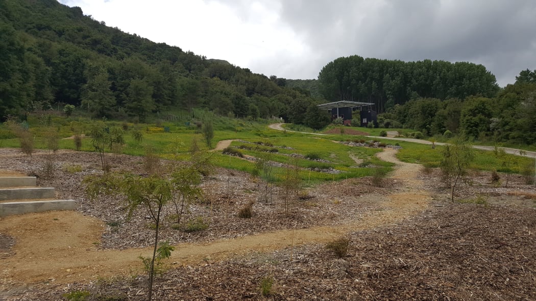 The 1769 Garden is only two years old, and it will mature and develop as more plants are added and existing plants reach full size. The Welcome Shelter sits at the top of the garden.