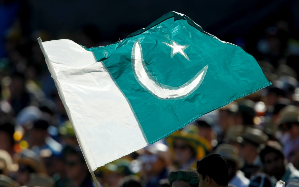 Homemade Pakistan flag.