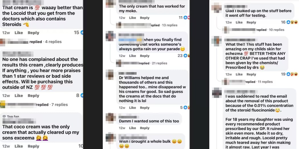 Online comments from NaturaCoco users when the cream was banned.