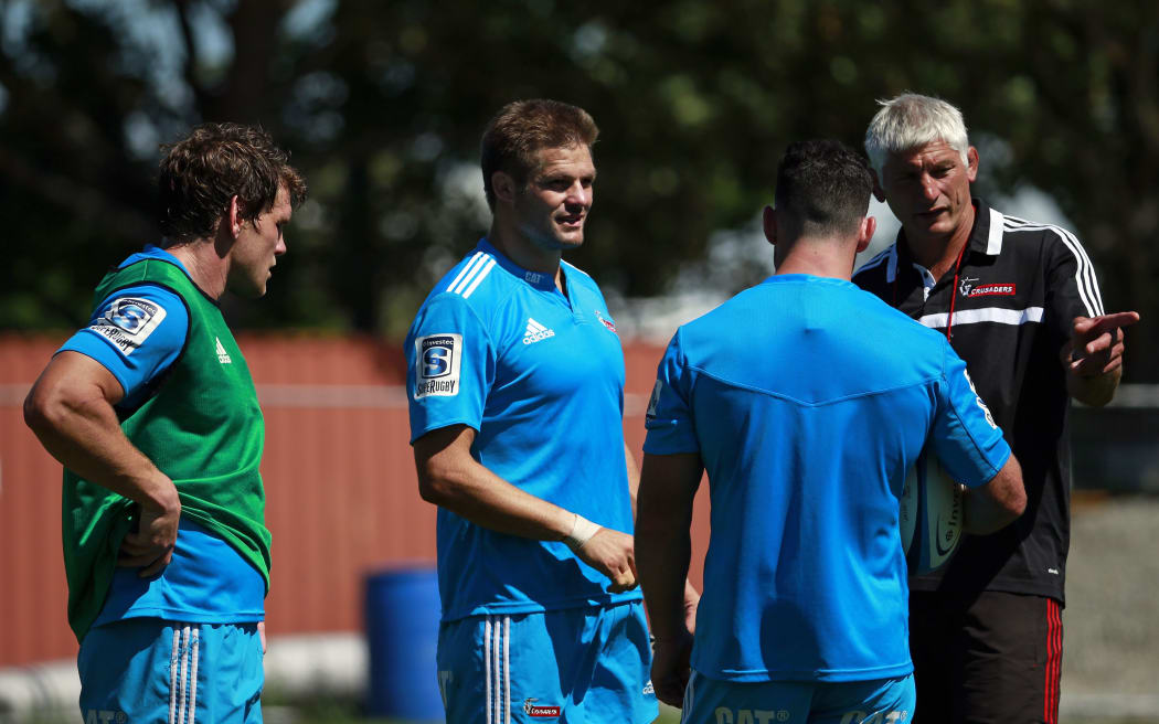 Todd Blackadder (far right) with Matt Todd (L), Richie McCaw (C) and Ryan Crotty (R)