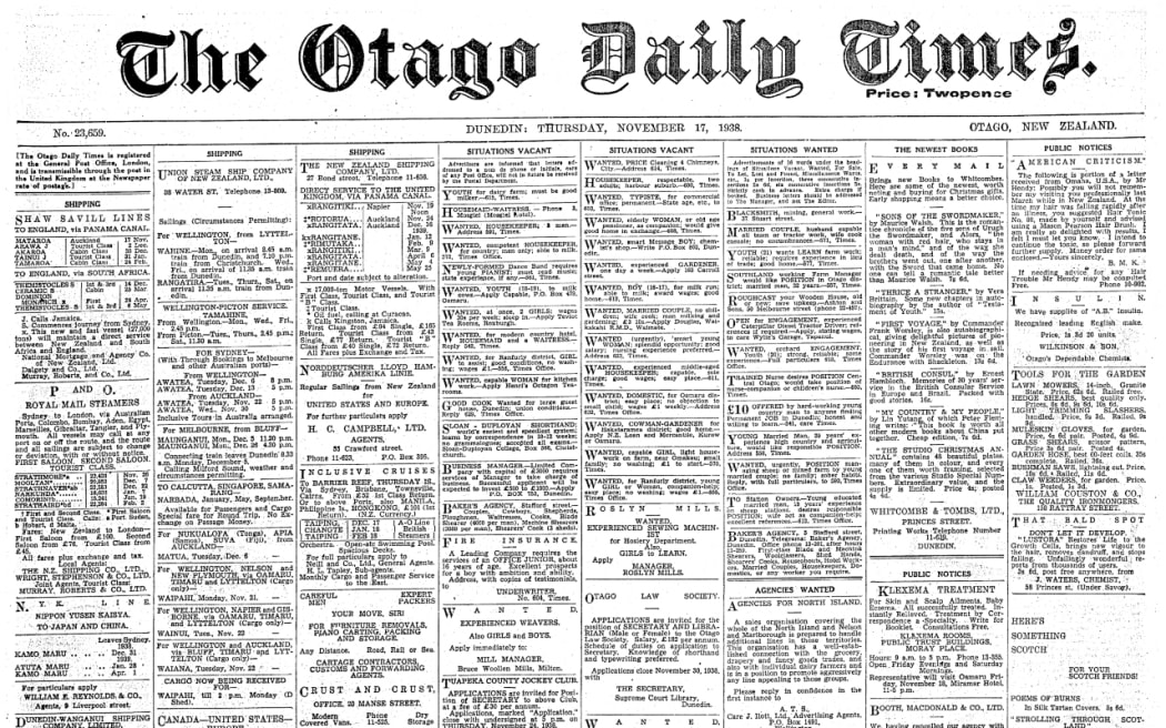 Colette O'Kane's grandmother's court appearance was reported on in this old 1938 issue of the Otago Daily Times, now ditigised online.