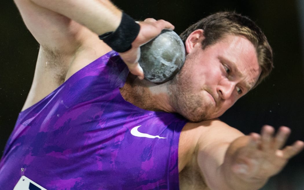 Tom Walsh competes in the IAAF world Challenge Athletics event in Melbourne, 2016.
