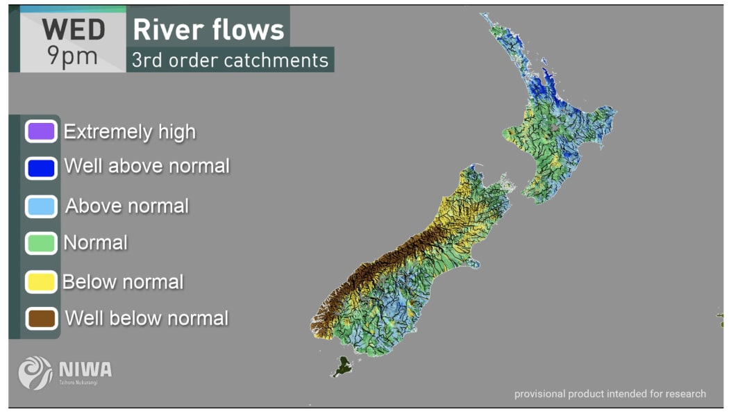 A sample of NIWA river flow forecasting system videos.