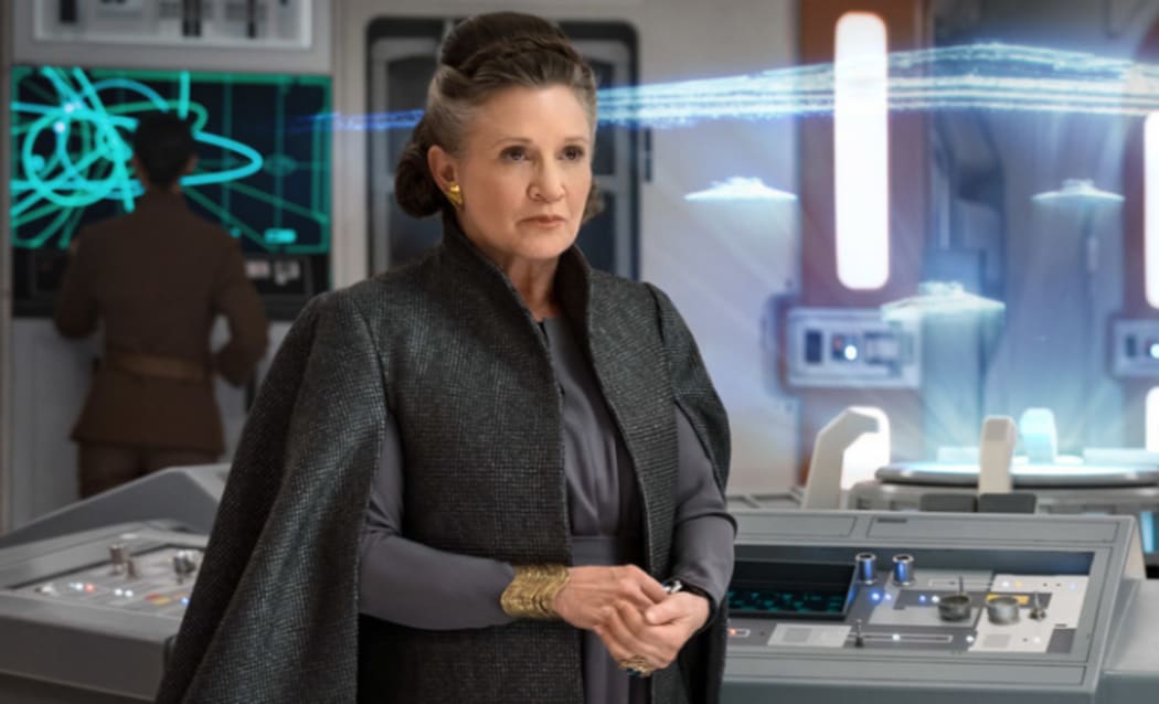 Carrie Fisher as Princess Leia in The Force Awakens