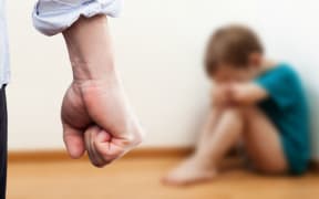 cowering child