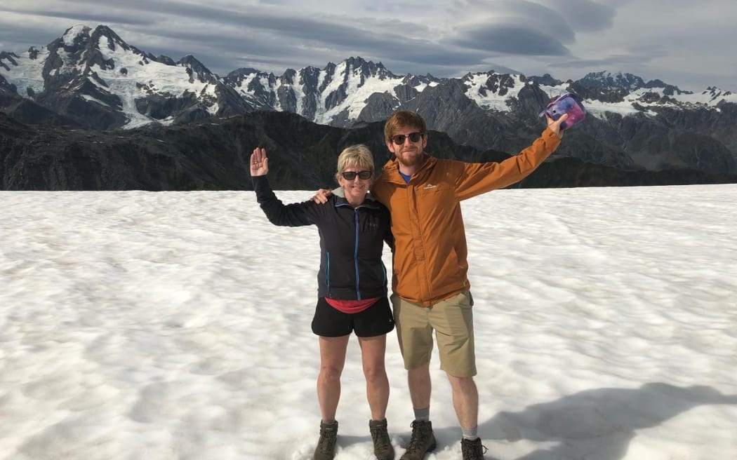 David Holland with mother, Karen.