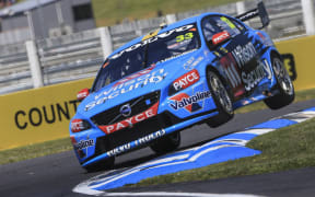 Scott McLaughlin gets airborne in his Volvo.