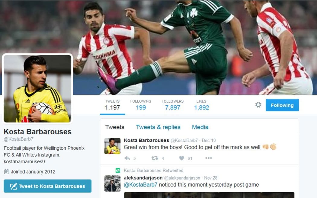 Kosta Barbourouses celebrated his first goal of the season for the Phoenix on Twitter...but A League officials see it otherwise.