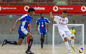 Hrishneel Shehhar of Suva FC, OFC Futsal Men's Champions League 2025, Gulf Komara Futsal Club v Suva Futsal Club, Vodafone Arena, Suva, Fiji, Monday 17 November 2025. Photo: Pita Simpson / www.phototek.nz