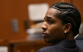 Rakim Mayers, aka A$AP Rocky, appears in court during his felony assault trial at the Clara Shortridge Foltz Criminal Justice Center in Los Angeles, California, February 14, 2025. (Photo by Patrick T. Fallon / POOL / AFP)